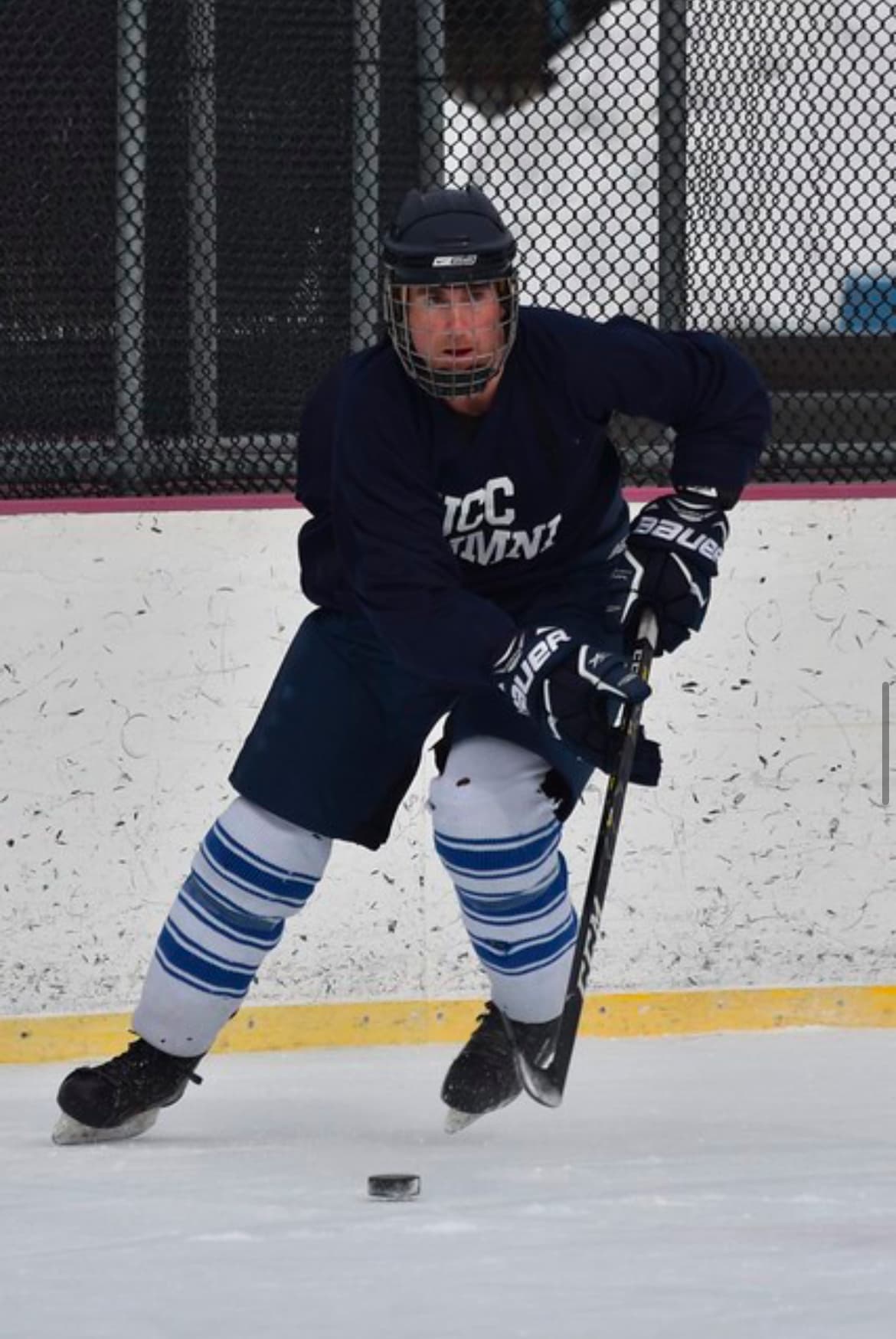 Hudson Sullivan playing hockey